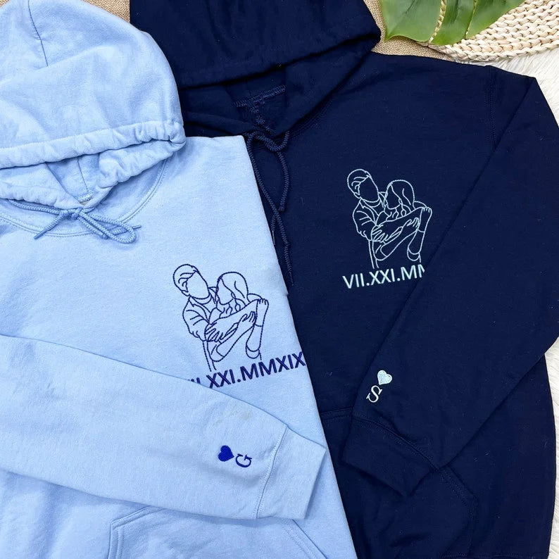 custom-couple-photo-outline-embroidered-roman-numeral-anniversary-t-shirt-sweatshirt-hoodie