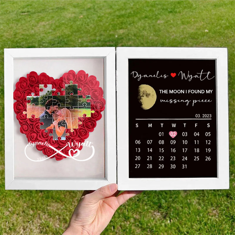 the-day-i-found-my-missing-piece-custom-heart-flowers-frame-anniversary-calendar