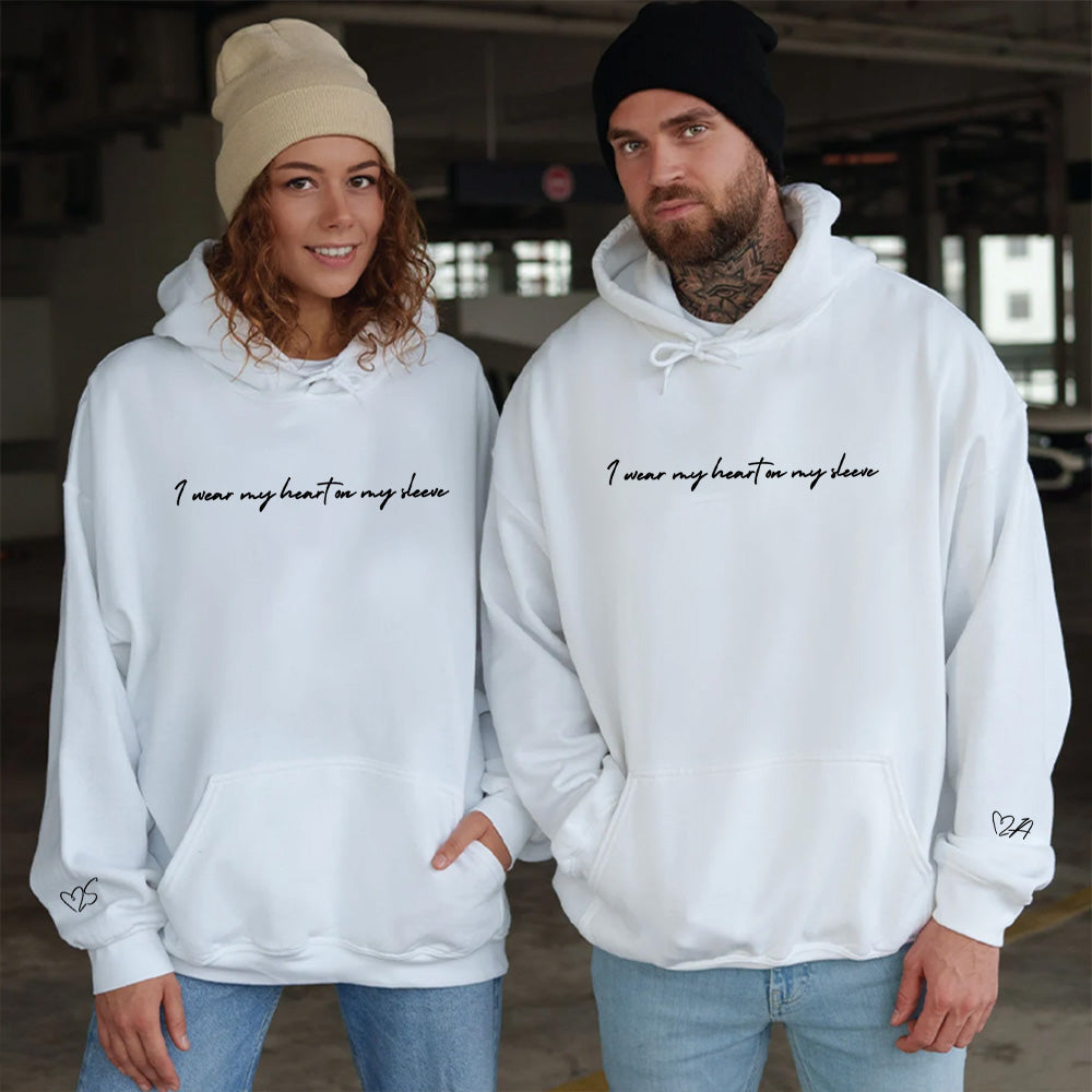i-wear-my-heart-on-my-sleeve-crewneck-or-hoodie-custom-initals-sweatshirt-on-sleeve