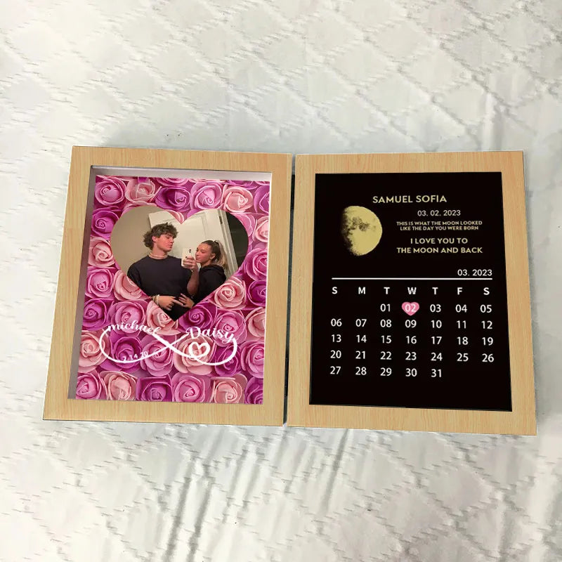 infinity-sign-with-names-custom-flowers-frame-with-real-moon-phase-anniversary-calendar