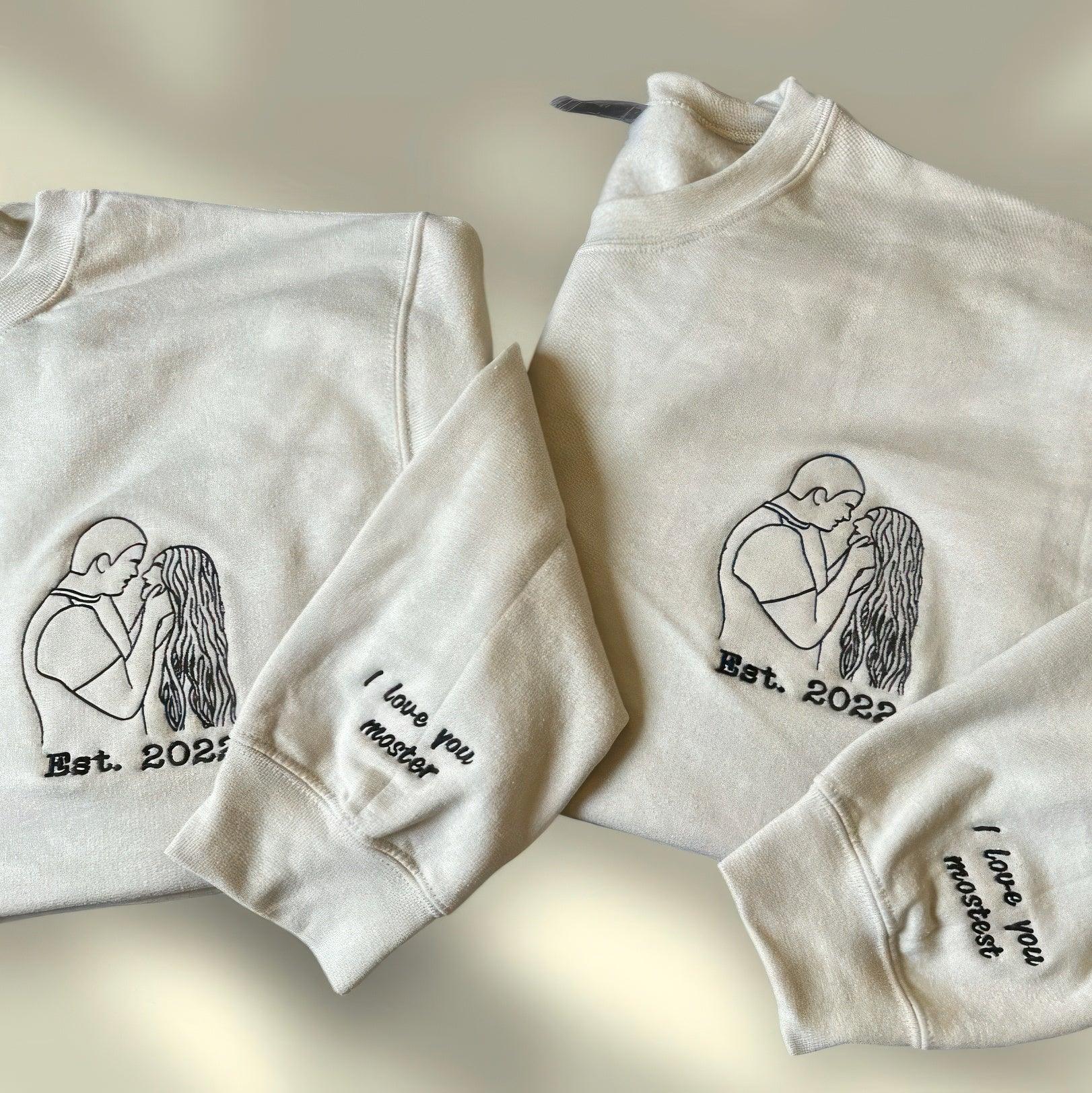 custom-embroidered-portrait-photo-date-on-sleeve-matching-couple-embroidered-sweatshirt-hoodie