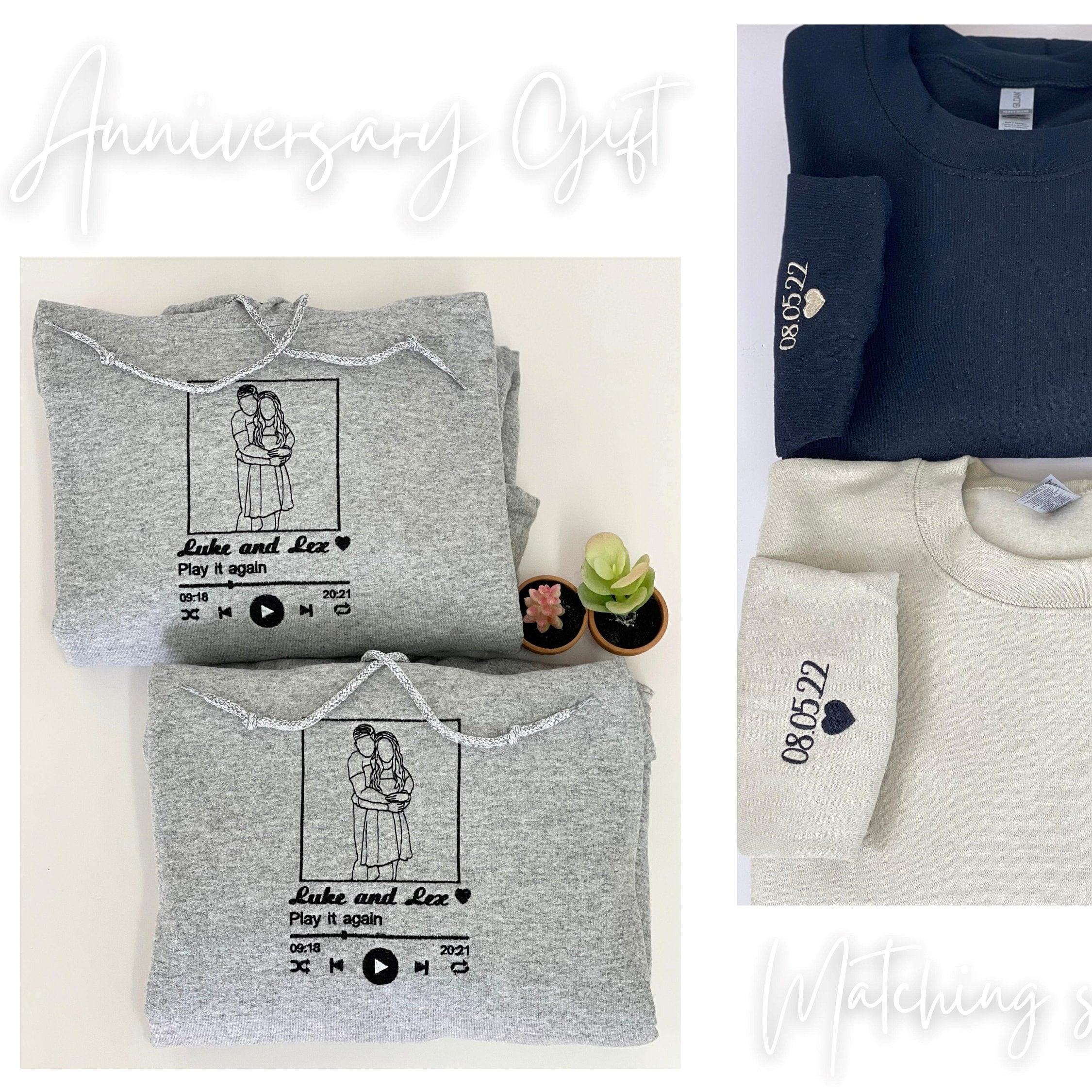 custom-embroidered-portrait-photo-love-song-date-on-sleeve-matching-couples-embroidered-sweatshirt