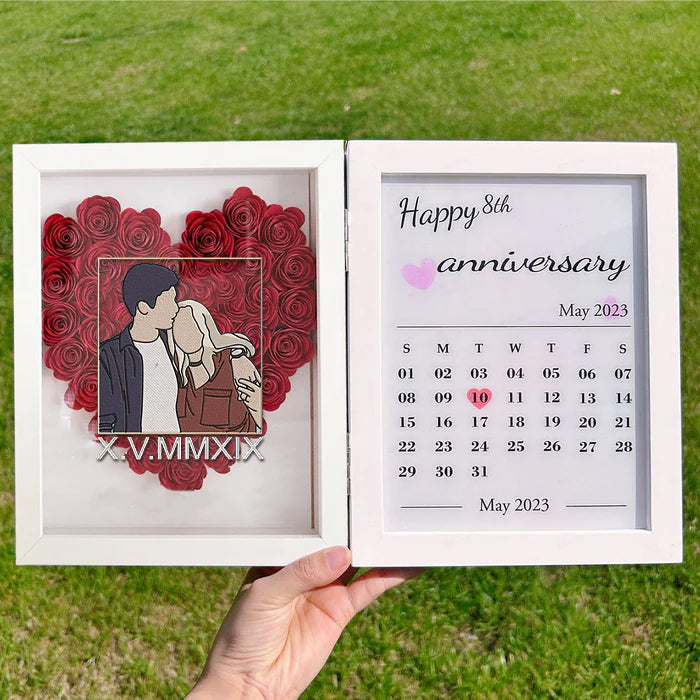 custom-different-styles-couple-portrait-heart-shape-flower-shadow-box