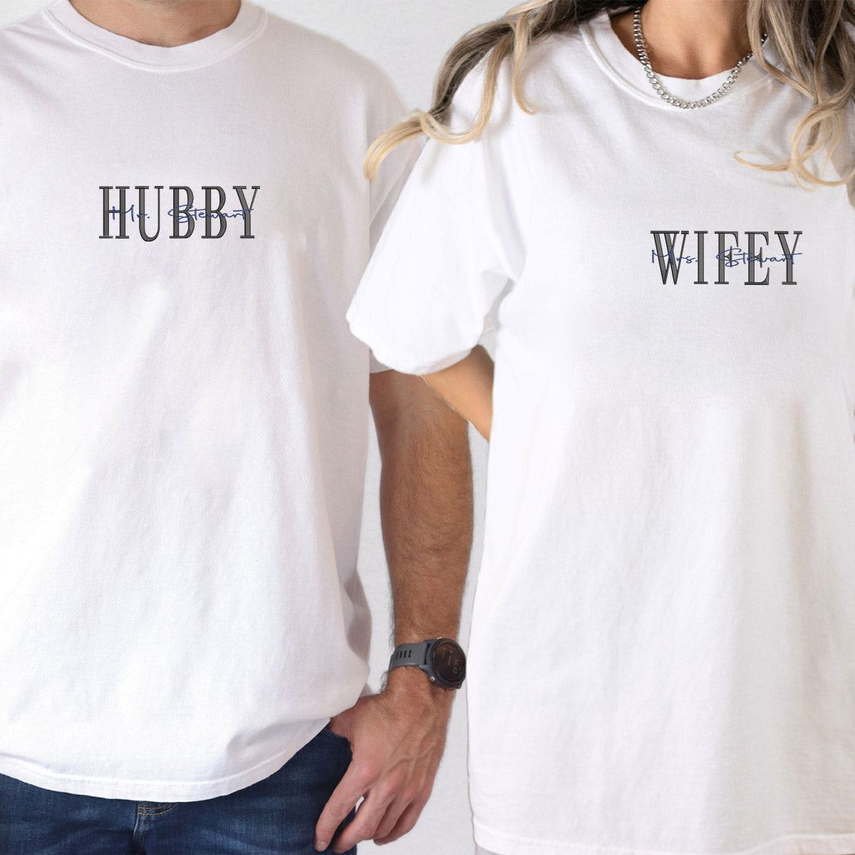 custom-embroidered-wifey-hubby-date-on-sleeve-anniversary-t-shirts-for-couples