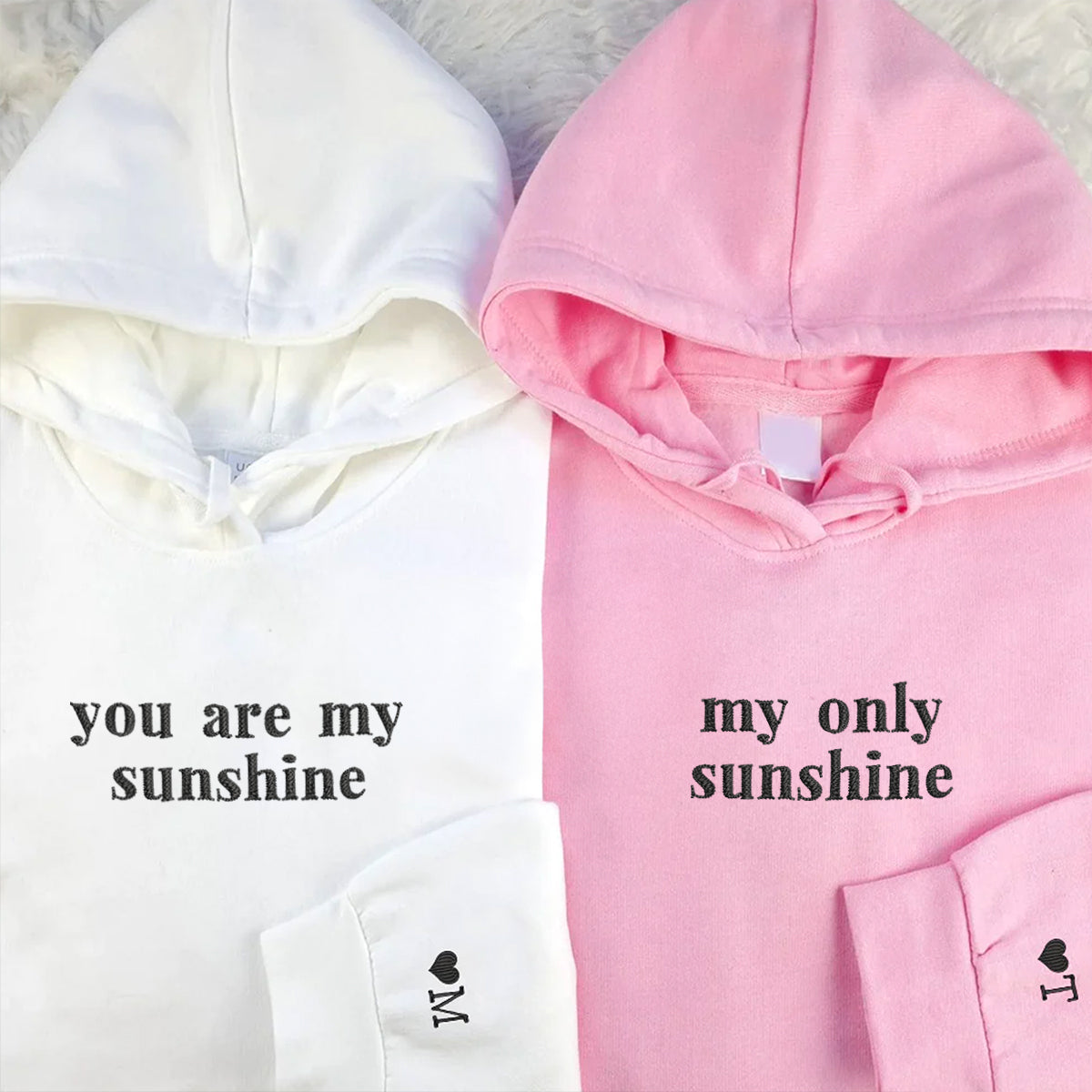 custom-you-are-my-sunshine-my-only-sunshine-embroidered-matching-set-couple-sweatshirt-hoodies