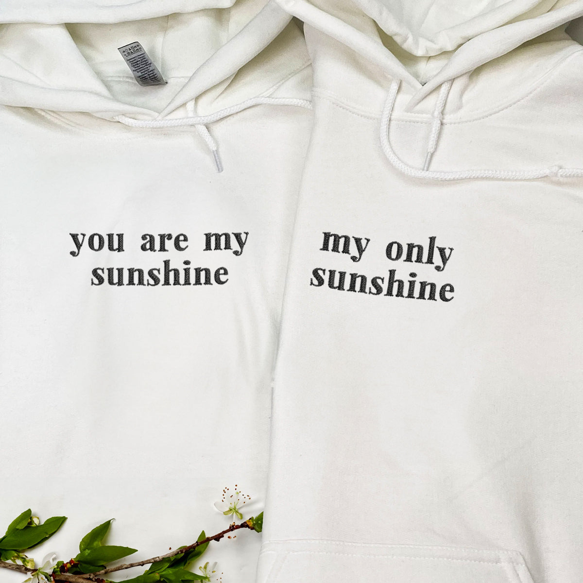custom-you-are-my-sunshine-my-only-sunshine-embroidered-matching-set-couple-sweatshirt-hoodies