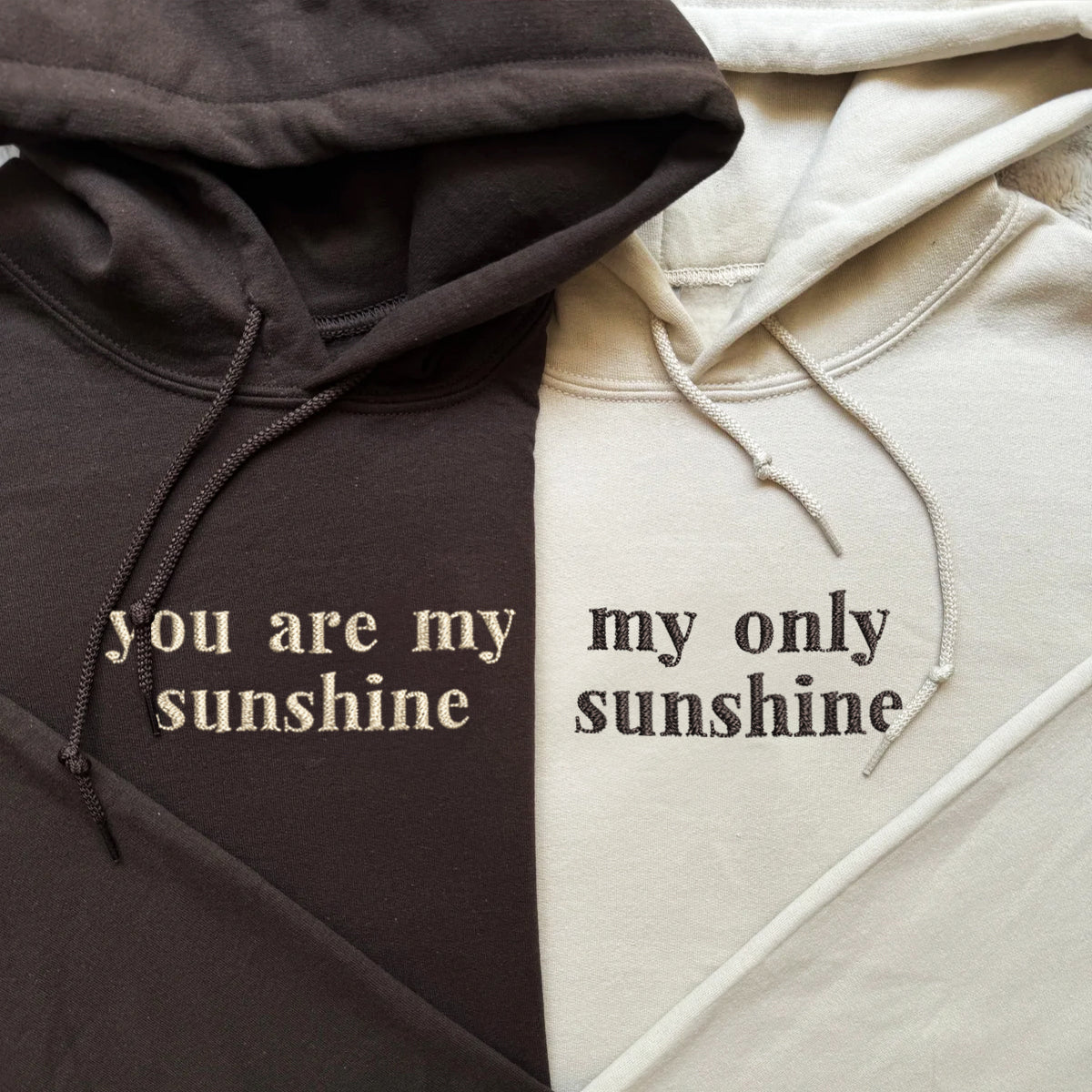 custom-you-are-my-sunshine-my-only-sunshine-embroidered-matching-set-couple-sweatshirt-hoodies
