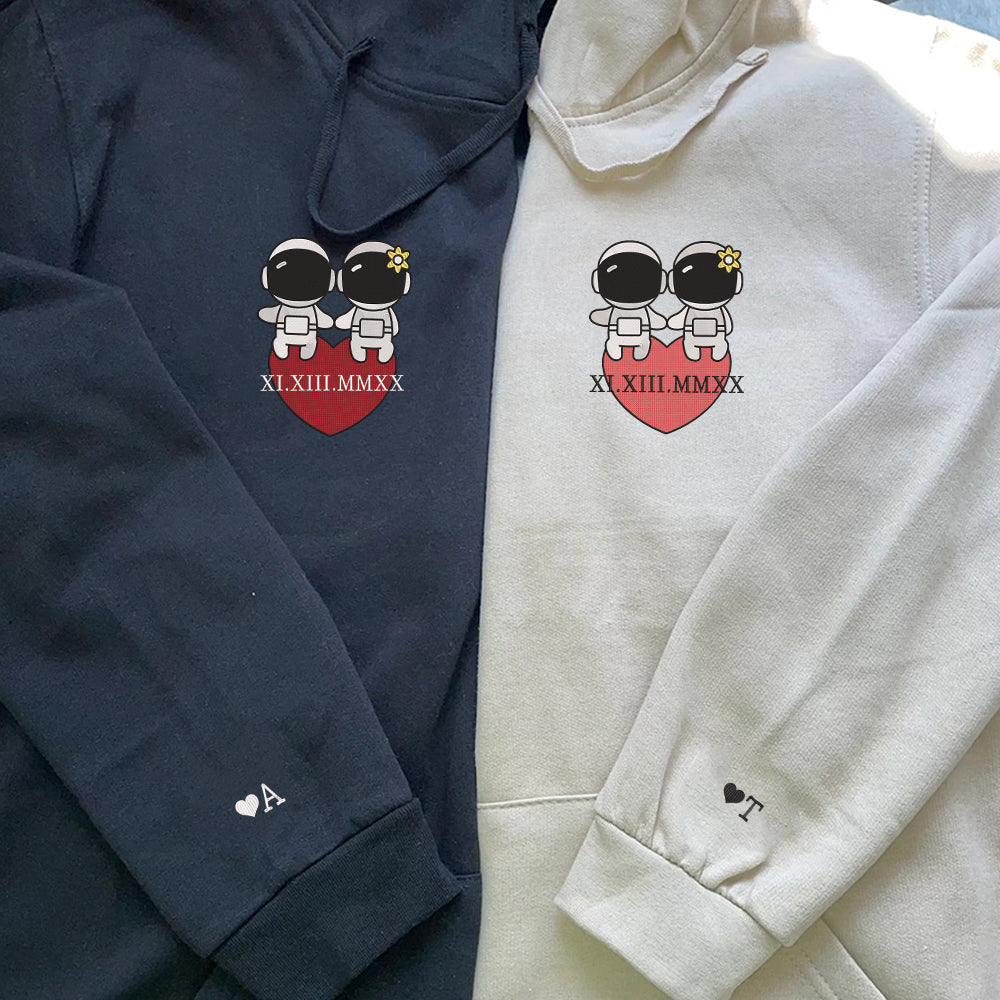 custom-embroidered-roman-numeral-date-hoodies-for-couples-cute-couples-astronaut-couples-embroidered-hoodie