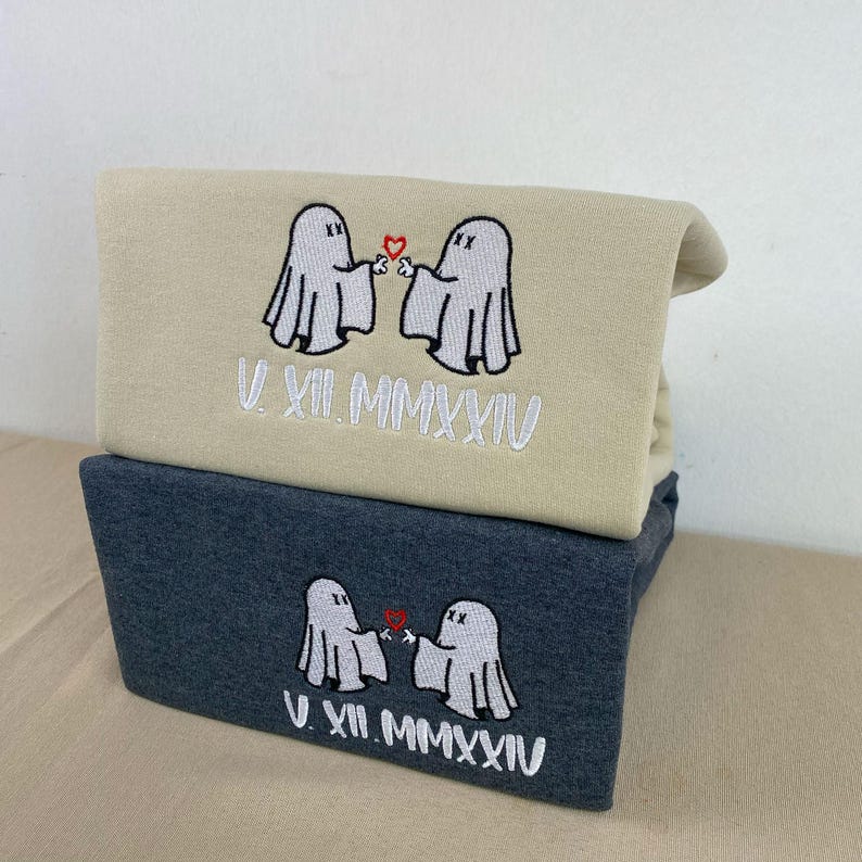 custom-couple-ghost-halloween-embroidery-roman-numerals-shirt