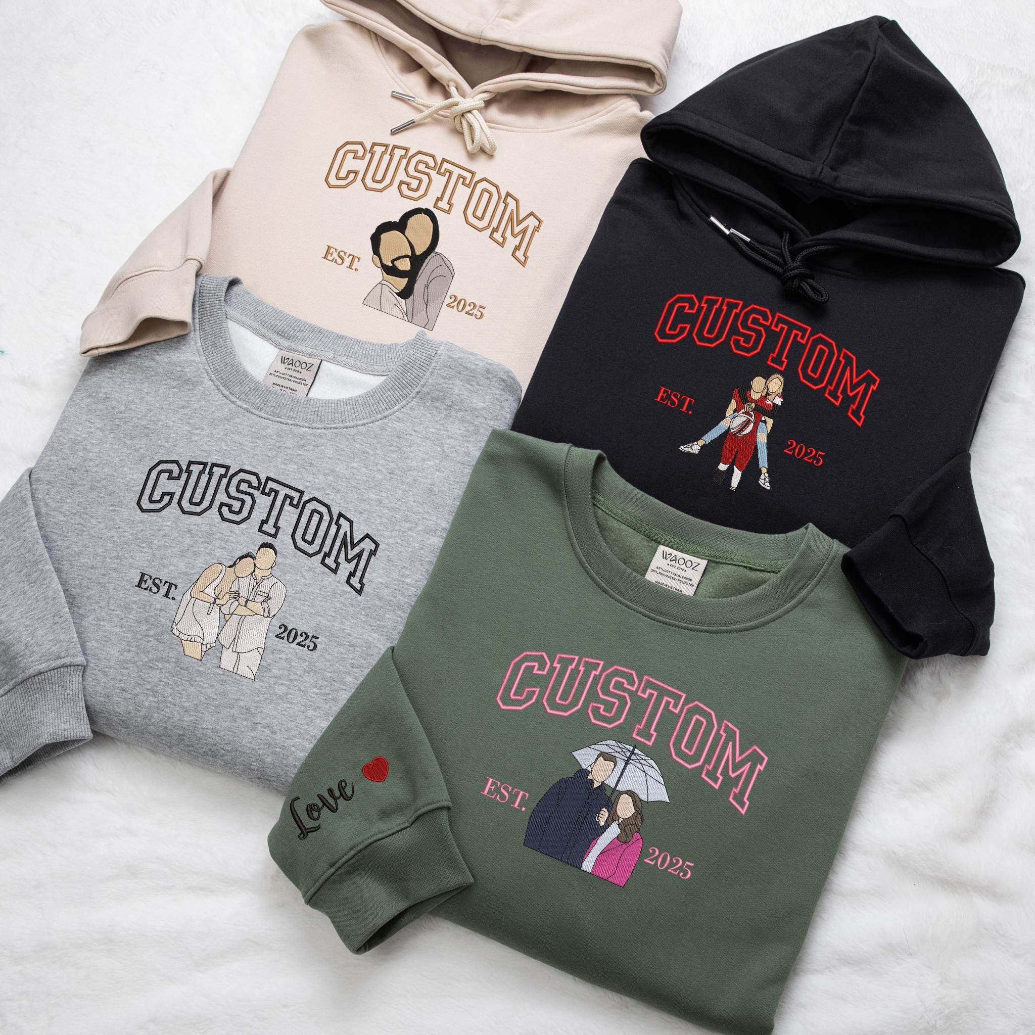 personalized-embroidered-portrait-from-photo-hoodie-valentines-couple-custom-portrait-sweatshirt-wedding-portrait-matching-couple-shirt