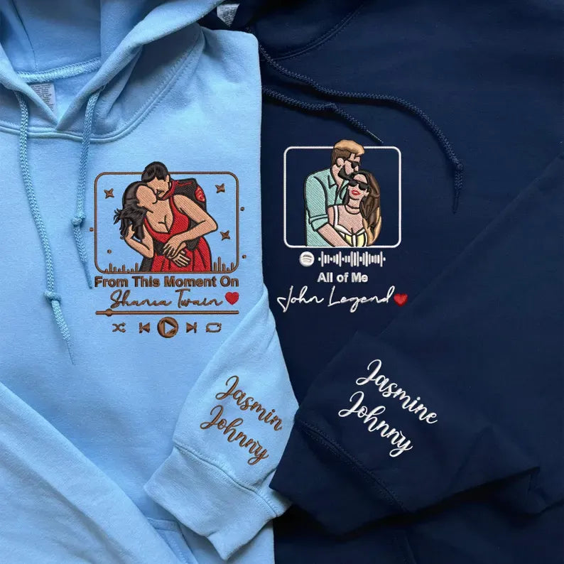 custom-couple-embroidered-love-song-from-photo-hoodie-couple-christmas-gift